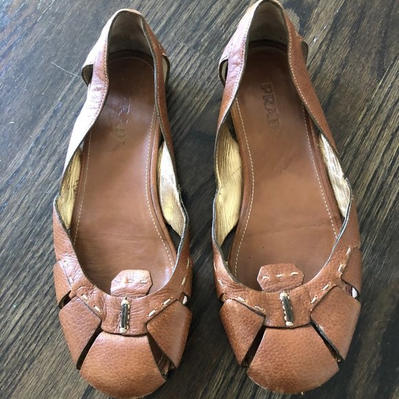 Prada Leather Ballet Slippers - Picture 1 of 5